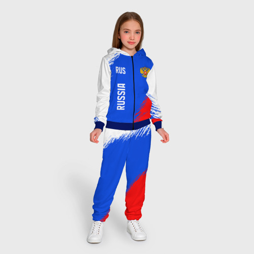Детский 3D костюм с принтом Триколор и герб России, вид сбоку #3