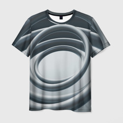 Серые кольца – Мужская футболка 3D с принтом купить со скидкой в -26%
