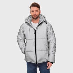 Мужская зимняя куртка 3D Однотонный  облачный светло-серый цвет - фото 2