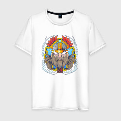 Скандинавский бог грома – Мужская футболка хлопок с принтом купить со скидкой в -20%