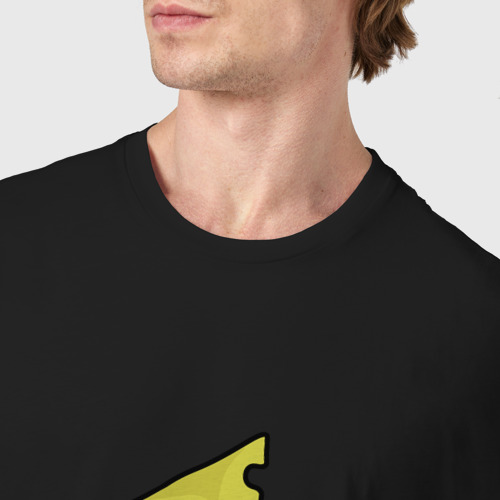 Мужская футболка хлопок Испуганная рыба пиранья, цвет черный - фото 6