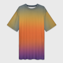 Градиент цвета заката – Платье-футболка с принтом купить со скидкой в -9%