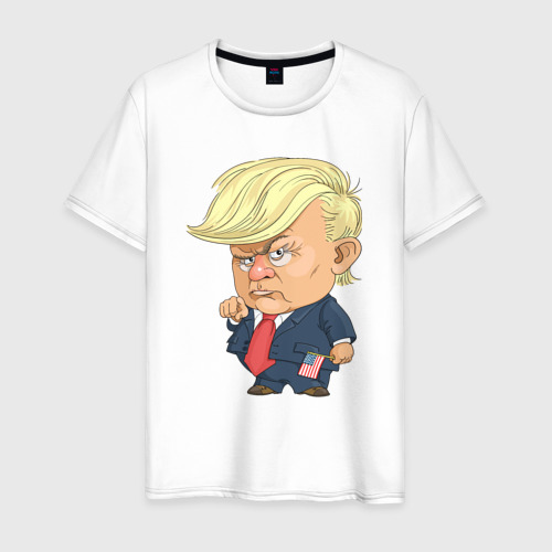 Мужская футболка из хлопка с принтом Мистер Трамп, вид спереди №1