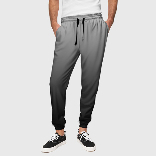 Мужские брюки 3D От серого к черному оттенки серого , цвет 3D печать - фото 4