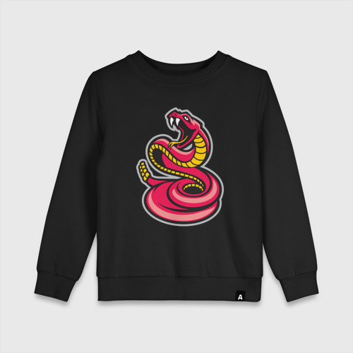 Детский свитшот хлопок Pink snake, цвет черный