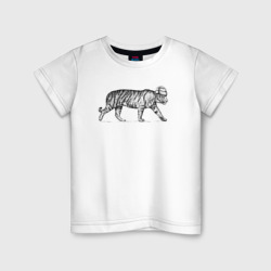 Детская футболка хлопок Тигр в новогодней шапке