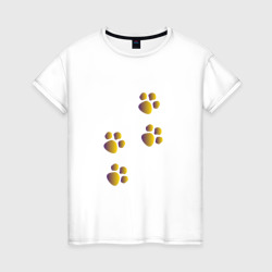 Женская футболка хлопок Лапки собачки