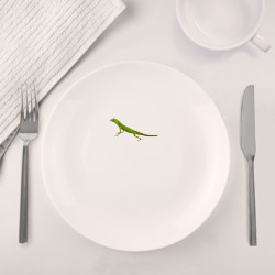 Набор: тарелка + кружка Зеленая маленькая ящерица - фото 2