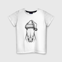 Детская футболка хлопок Новогодняя лошадь