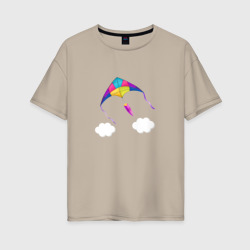 Женская футболка хлопок Oversize Воздушный змей