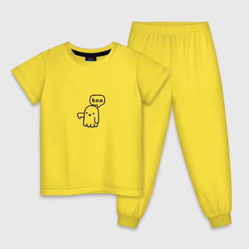 Детская пижама хлопок Bоо привидение , цвет желтый