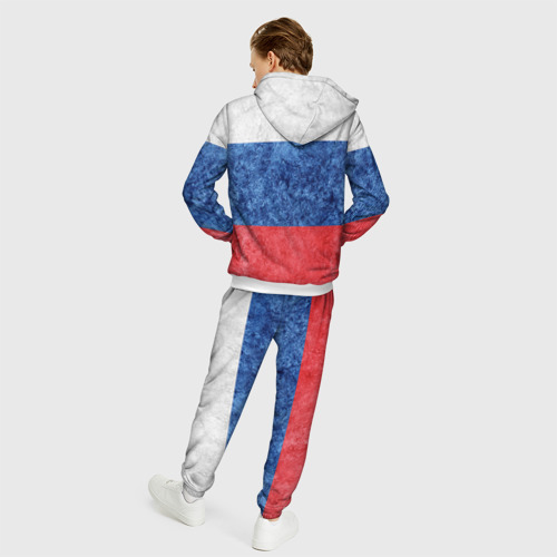 Мужской костюм 3D Флаг России разноцветный, цвет белый - фото 4