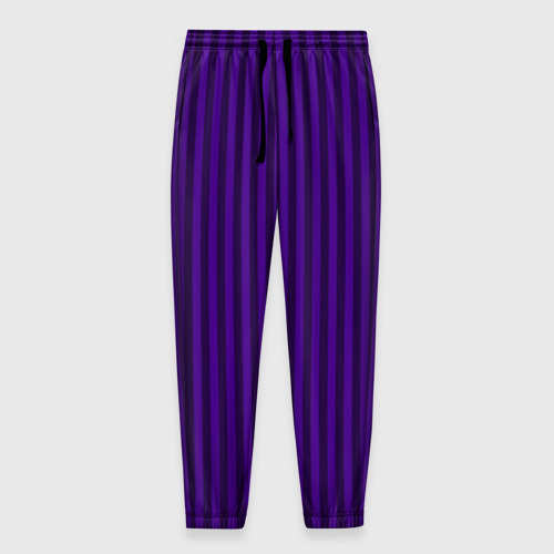 Мужские брюки 3D Яркий фиолетовый в полоску, цвет 3D печать