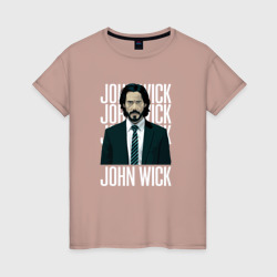Джон Уик портрет – Женская футболка хлопок с принтом купить со скидкой в -20%