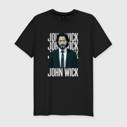 Мужская футболка хлопок Slim Джон Уик портрет
