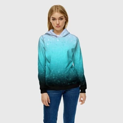 Женская толстовка 3D Градиент голубой абстракция - фото 2
