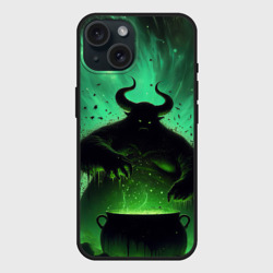 Чехол силиконовый для Apple iPhone 15 матовый Бог разложения Нургл нейросеть
