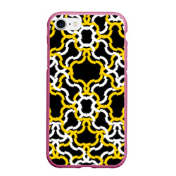 Жёлто-белые полосы на чёрном фоне – Чехол для iPhone 7/8 матовый с принтом купить