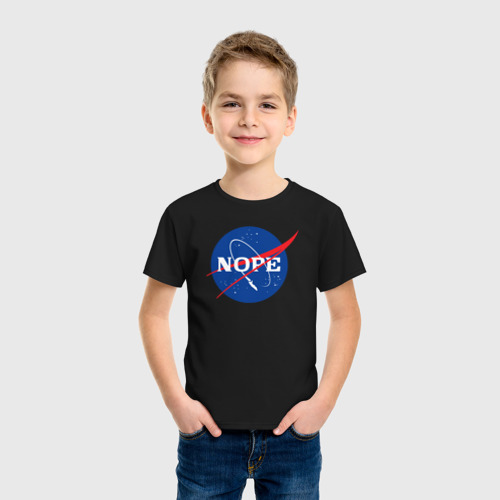 Детская футболка хлопок Nope NASA, цвет черный - фото 3