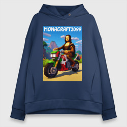 Мона Лиза на мотоцикле - Майнкрафт: pixel Monacraft – Женское худи Oversize хлопок с принтом купить со скидкой в -20%
