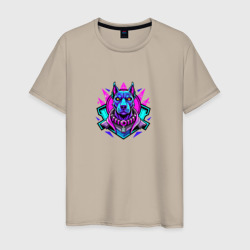 Логотип киберпса  – Мужская футболка хлопок с принтом купить со скидкой в -20%