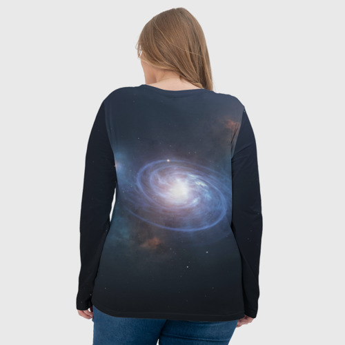 Женский лонгслив 3D с принтом Спиральная галактика, вид сзади #2