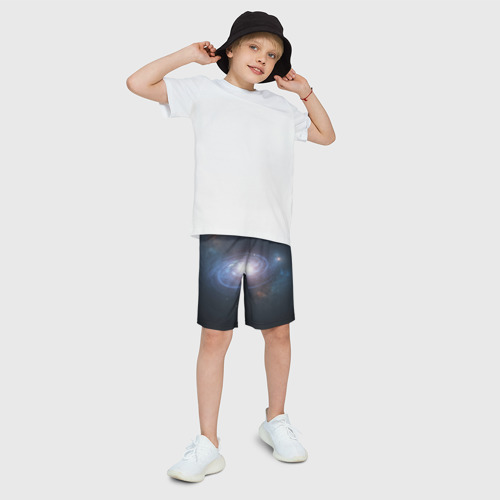 Детские спортивные шорты 3D с принтом Спиральная галактика, фото на моделе #1
