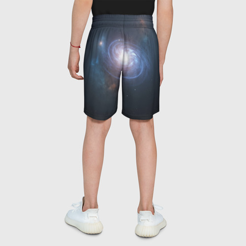 Детские спортивные шорты 3D с принтом Спиральная галактика, вид сзади #2