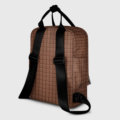 Женский рюкзак 3D с принтом Плитка шоколада, вид сзади #1