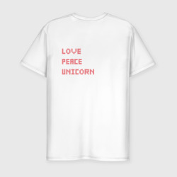 Мужская футболка хлопок Slim Love peace unicorn