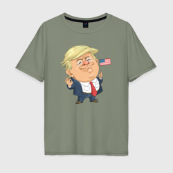 Мужская футболка хлопок Oversize Трамп патриот
