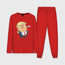 Мужская пижама с лонгсливом хлопок Трамп патриот