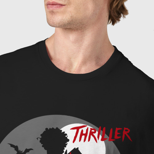 Мужская футболка хлопок Thriller, цвет черный - фото 6