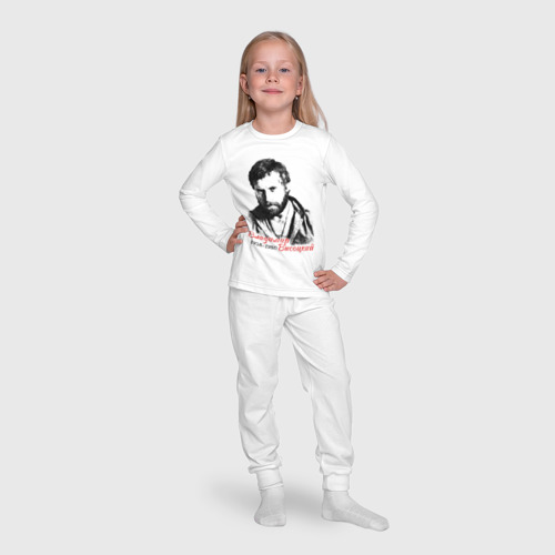 Детская пижама с лонгсливом хлопок Высоцкий Владимир, цвет белый - фото 7
