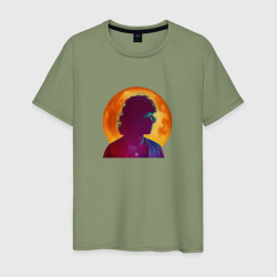 Фредди Меркьюри в молодости на фоне луны – Мужская футболка хлопок с принтом купить со скидкой в -20%
