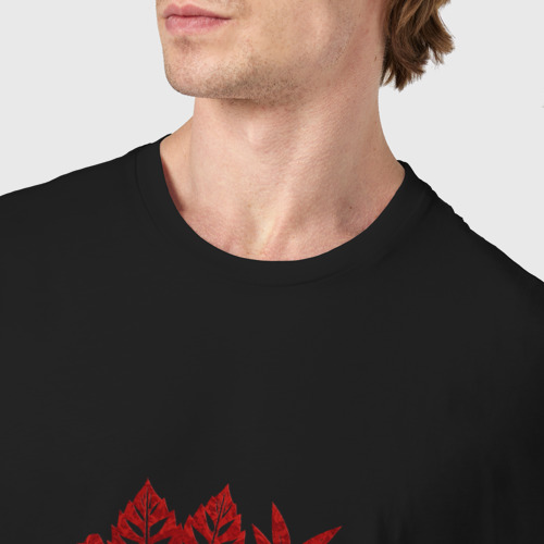 Мужская футболка хлопок с принтом Векторные цветы, фото #4