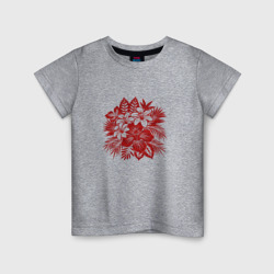 Детская футболка хлопок Векторные цветы 