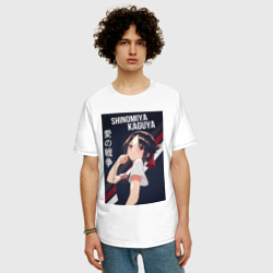 Мужская футболка хлопок Oversize Госпожа Кагуя в любви как на войне - фото 2