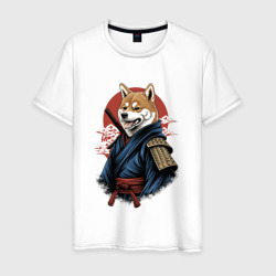 Собака Сиба-ину самурай – Мужская футболка хлопок с принтом купить со скидкой в -20%