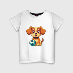 Собака с мячом – Детская футболка хлопок с принтом купить со скидкой в -20%