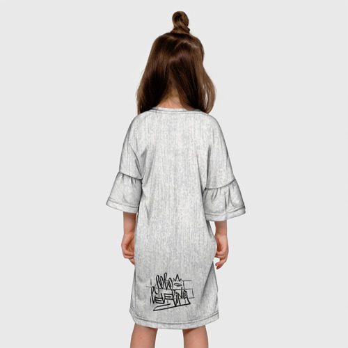 Детское платье 3D с принтом Solo leveling street black, вид сзади #2
