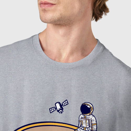 Мужская футболка хлопок Космический напиток, цвет меланж - фото 6