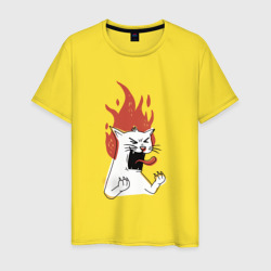 Крик котика – Мужская футболка хлопок с принтом купить со скидкой в -20%