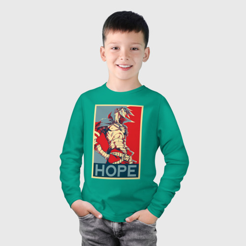 Детский лонгслив хлопок Камина Гуррен Дан - hope, цвет зеленый - фото 3