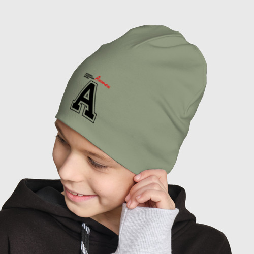Детская шапка демисезонная Антон человек с большой буквы, цвет авокадо - фото 4