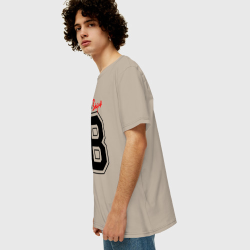 Мужская футболка хлопок Oversize с принтом Вадим человек с большой буквы, вид сбоку #3