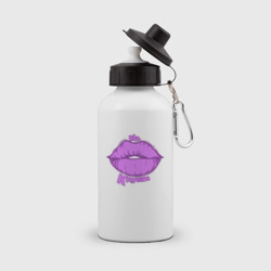 Бутылка спортивная Губы в ярко-фиолетовом цвете - ms. крутая