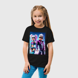 Детская футболка хлопок Barbie and Ken - Minecraft ai art fantasy - фото 2