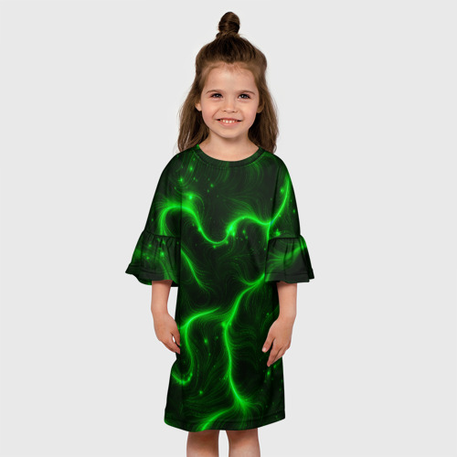 Детское платье 3D Светящиеся волосяной узор, цвет 3D печать - фото 4