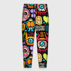 Мужские брюки 3D Feel good every day motivation monsters pattern